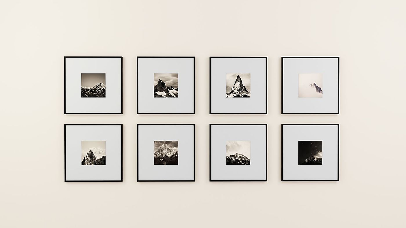 Fine-art photography prints on the gallery wall